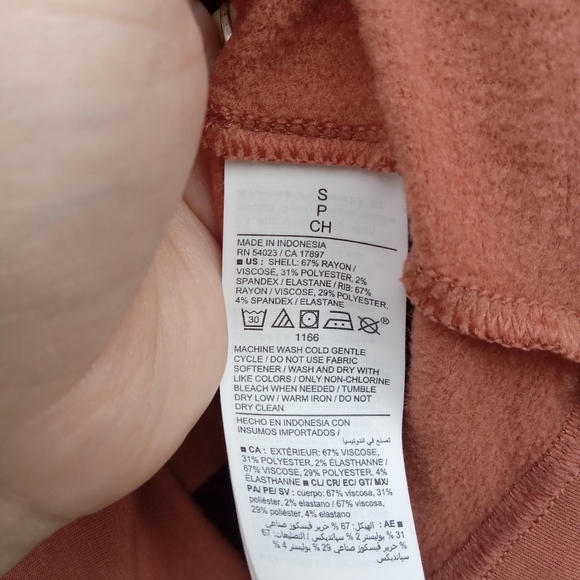 Oversized Live-in French Terry Tunic Burnt Orange Hoodie Old Navy Size Small - Picture 5 of 7